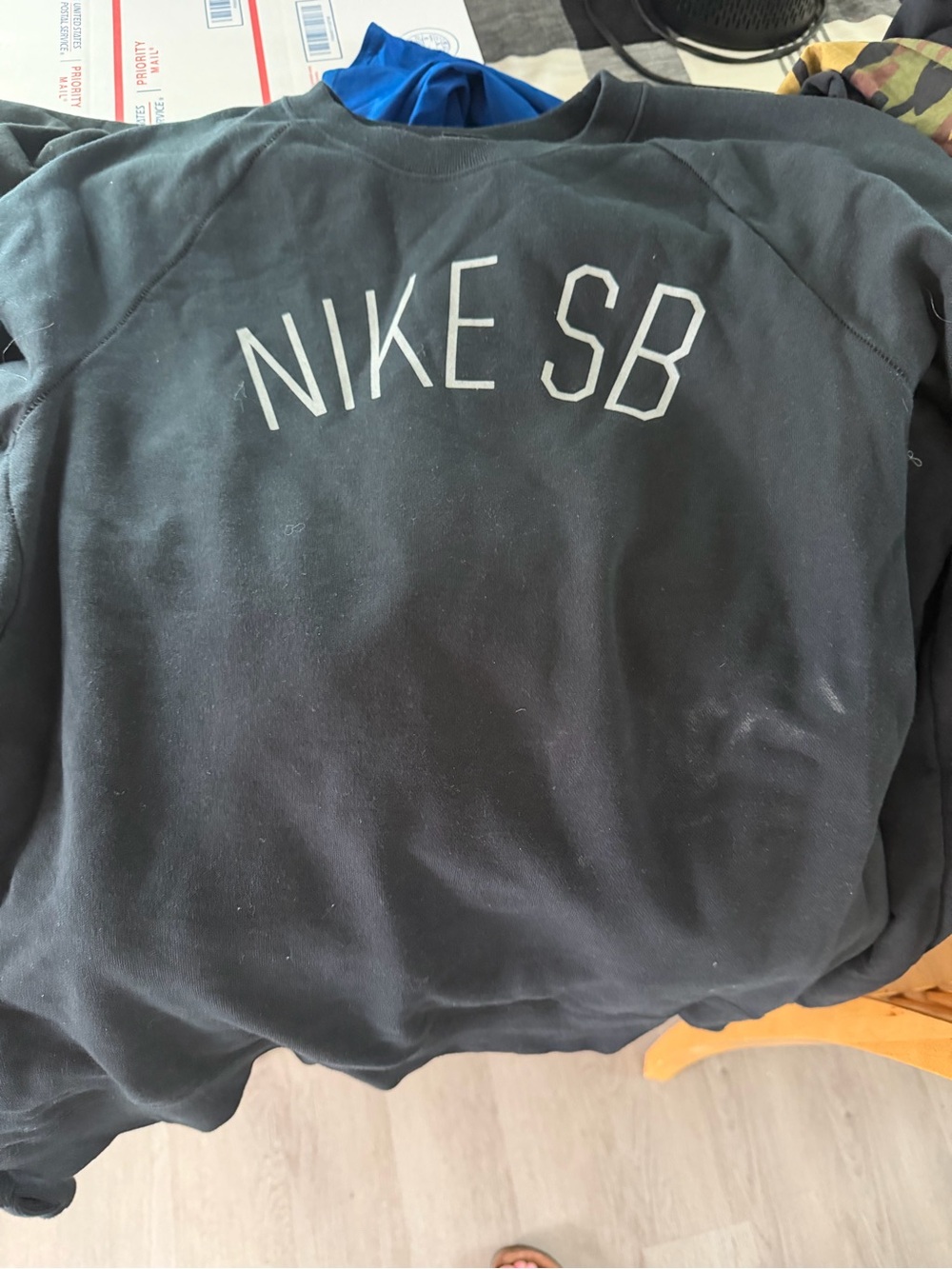 Nike SB Black Crewneck Sweatshirt with White Logo